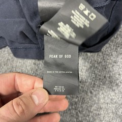 Fear Of God Shirt Mens XL Navy Blue 7 Back Graphic Made USA Cotton Flaw