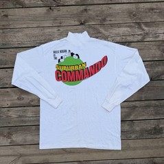 Vintage 1991 Hulk Hogan Suburban Commando White XL Long Sleeve Tee. Movie Promo
