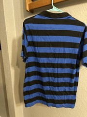 Vintage Lacoste 1/4 Button Polo Shirt Size 4 Blue Striped Mens
