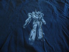 genuine vintage Macross Valkyrie VF-1S Takatoku Toys Japan t-shirt size L
