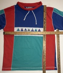 Vtg 80s 90s Bonjour Colorblock Drawstring Tee Shirt Sailboats Beach Sz M Yacht