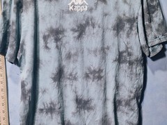 Kappa Shirt Mens L Green Tie Dye Logo Graphic Tee Back Hem Print Streetwear