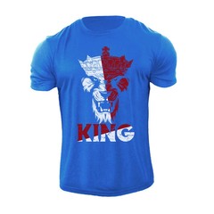 Men’s King Lion T Shirt Distress Animal 100% Cotton