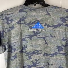 LAT Apparel Mens Small Camo Folds of Honor Graphic T-Shirt Americas Heroes