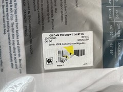 Sz XL (10) Tag Free Crew White T Shirts Gildan Moisture Wicking Opened Package