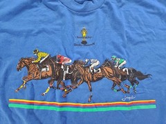 VTG 90s Kentucky Derby Museum T Shirt XL Joan Studwell Hand Painted Horse Race