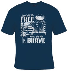 Land Of The Free Home Of The Brave American Flag Patriotic Graphic T-shirt