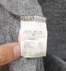 In The Attic Japan Gray Gredient V Neck Polyester T Shirt Sz JP/M , US/S