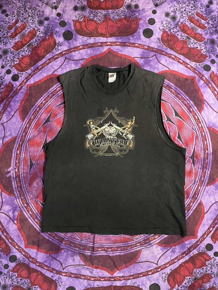Good Sports 08’ Wanted Dead or Alive alstyle vtg Muscle T Shirt