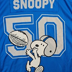 Snoopy Peanuts Football NFL Jersey Shirt Mens XL Blue Charlie Brown 50 NWT