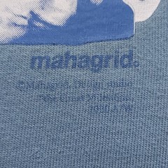 Mahagrid Men Shirt Medium Blue Gray Graphic Tee Design Studio Long Sleeve Casual