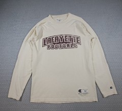 Champion Vintage Men Louisiana Lafayette Cream, Long Sleeve Shirt, Size Medium