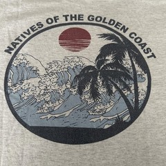 J. Galt Shirt Mens Large Gray Natives Of The Golden Coast Graphic Tee Back Print