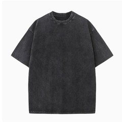 Summer Men’s Washed T-Shirts 230G Heavy Cotton Vintage Faded Color Oversized New