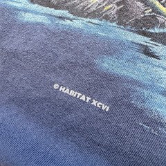 90s Habitat Morro Bay California Sea Otter Nature Sea Shirt Navy Blue Size L