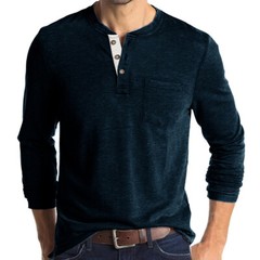 Zonbailon men’s t-shirt solid color crew neck men’s base shirt long sleeve