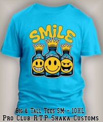 Captain Smiley Face Lean Team Graphic Big &Tall Sm T Streetwear Hip Hop Party T