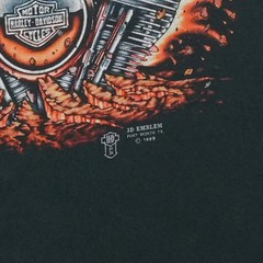 1989 Harley Davidson 3D Emblem Vintage T-Shirt Reprint