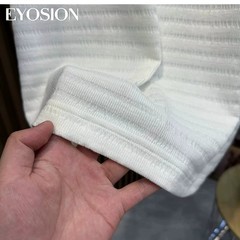 Summer Men Knitted Textured T-Shirt Slim Casual Solid O-Neck Short Sleeve Top