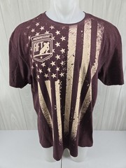 Progressive American Flat Track Motorcycle Racing Mens T-Shirt Flag Maroon XL