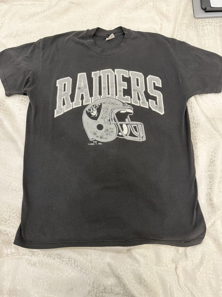 Vintage Starter Los Angeles Raiders T Shirt Black Mens XL Single Stitch
