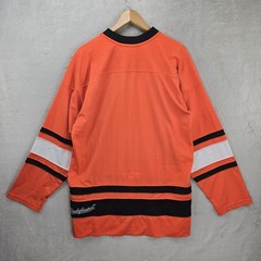 Undefeated Hockey Jersey Mens Large Orange Black Fight Strap Streetwear New
