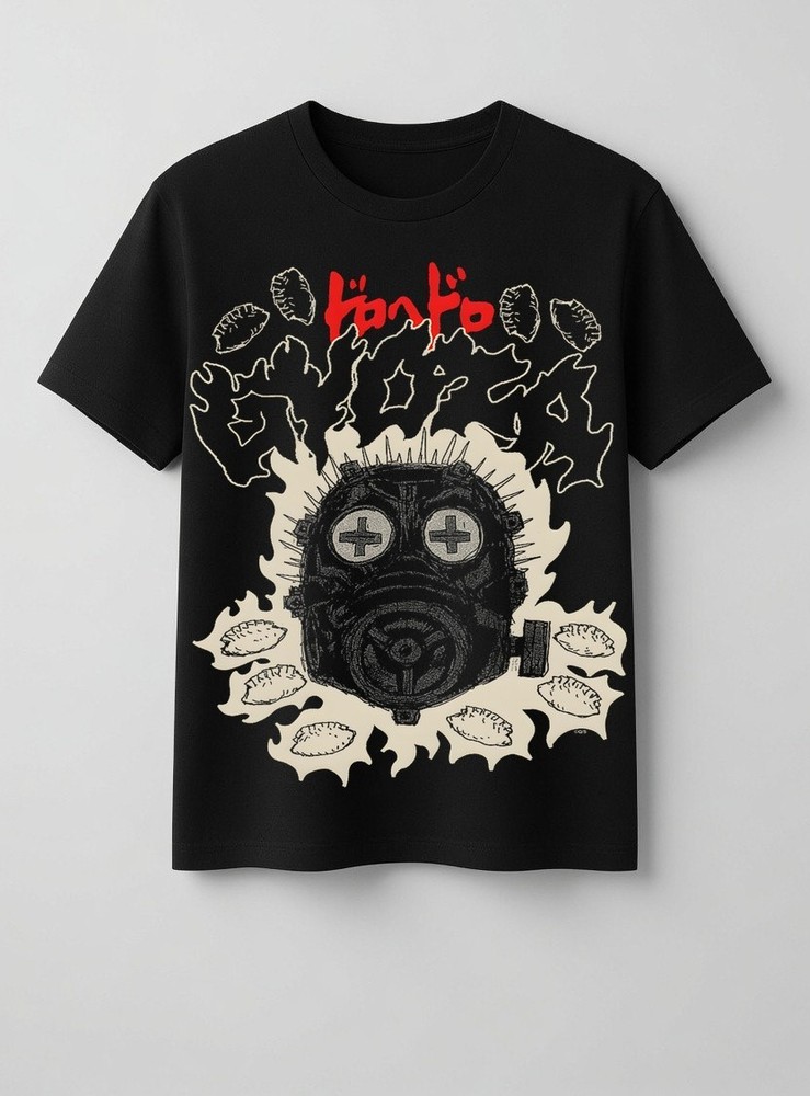 Caiman Mask with Gyoza Dumplings Anime Manga Premium Tri-Blend T-Shirt