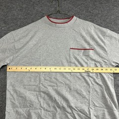 ASOS Design Shirt Men’s XS Gray Red Pocket Crewneck Short Sleeve Boxy Oversized
