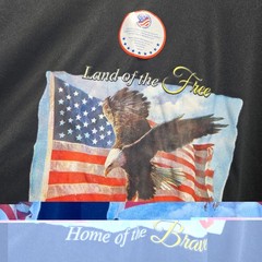 Land Of The Free Home Of The Brave Shirt Mens Large Black Short Sleeve Crew Neck