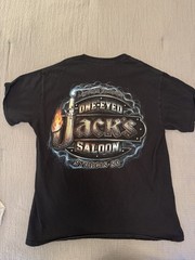 One-Eyed Jacks Saloon Sturgis SD Black Double-Sided Graphic Tee Men’s L