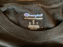 Champion Black T-Shirt Short Sleeve Crew Neck Classic Jersey Tagless 100% Cotton
