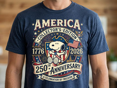 America 250th Anniversary Snoopy 1776-2026 Patriotic Tee
