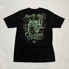 Vintage Rollin Hard Smoke Now Cry Later T-Shirt L Weed Smile Tee Y2K