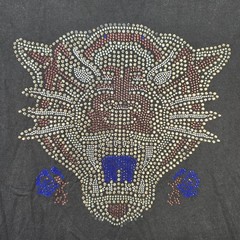Novamen Shirt Mens Medium Black Tiger Rhinestone Graphic Tee Rose Detail India
