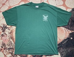 VINTAGE SINGLE STITCH Michigan Twin Lake Tee Green XL Hanes Heavyweight