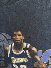 1991 Bulls vs Lakers Finals tee cut tag fits a L measurements pictured