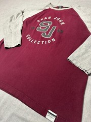 Sean John Collection – Men’s 3/4 Sleeve Shirt Size L – LARGE – Burgundy and Gray