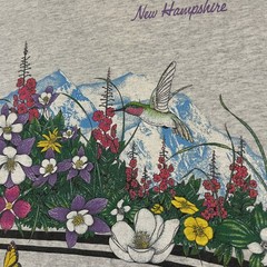 Vintage Hummingbird Shirt Birding Spring Nature All Over Print Garden Flower 90s