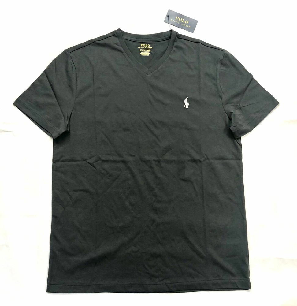 Polo Ralph Lauren Men’s Charcoal Gray Cotton V-Neck T-Shirt