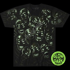 JUICY J STAY FLY-SKULL PILE-GLOWS IN DARK-Long Sleeve 2 Sided SHIRT Sz M- L RARE