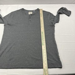 Revtown Shirt Mens Large Gray Henley Long Sleeve Lightweight Popover Casual