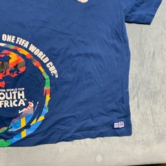 FIFA World Cup T Shirt Mens 2XL Blue South Africa 2010 Graphic Cotton Soccer Tee