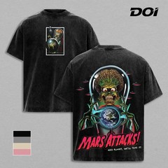 Mars Attacks Alien Vintage Graphic T-Shirt Retro Sci-Fi Movie Tee