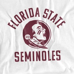 Florida State Adult T-Shirt FSU Seminoles Official One ColorLogo, White S-5XL