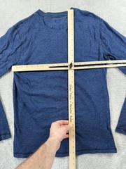 Faherty Brand Shirt Mens M Indigo Blue Long Sleeve Henley Tee Casual Preppy