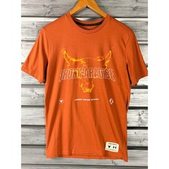 Under Armour Project Rock Iron Paradise Shirt Mens Small Orange Brahma Bull Tee