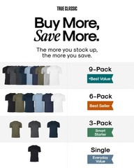 True Classic Mens T-Shirts – Short Sleeve Crew Neck T Shirts for Man, Cotton