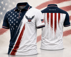 USA 250th Anniversary Golf Polo Shirt 1776-2026 American Flag Patriotic S-5XL