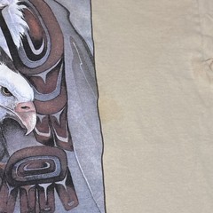 Vintage Alaska Bald Eagle T-Shirt Nature Tribal Art Graphic Biker Y2K XL