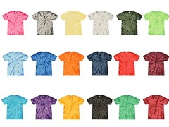 Tie Dye T-Shirts Red, Blue, Pink, Purple, Black, Green Kids Adult 100% Cotton
